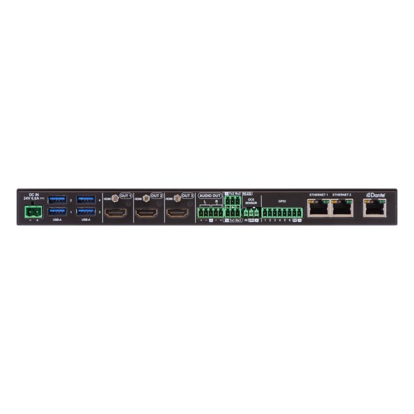 Lightware Taurus UCX 4X3 BD – native BYOD Integration mit Dante und Bluetooth