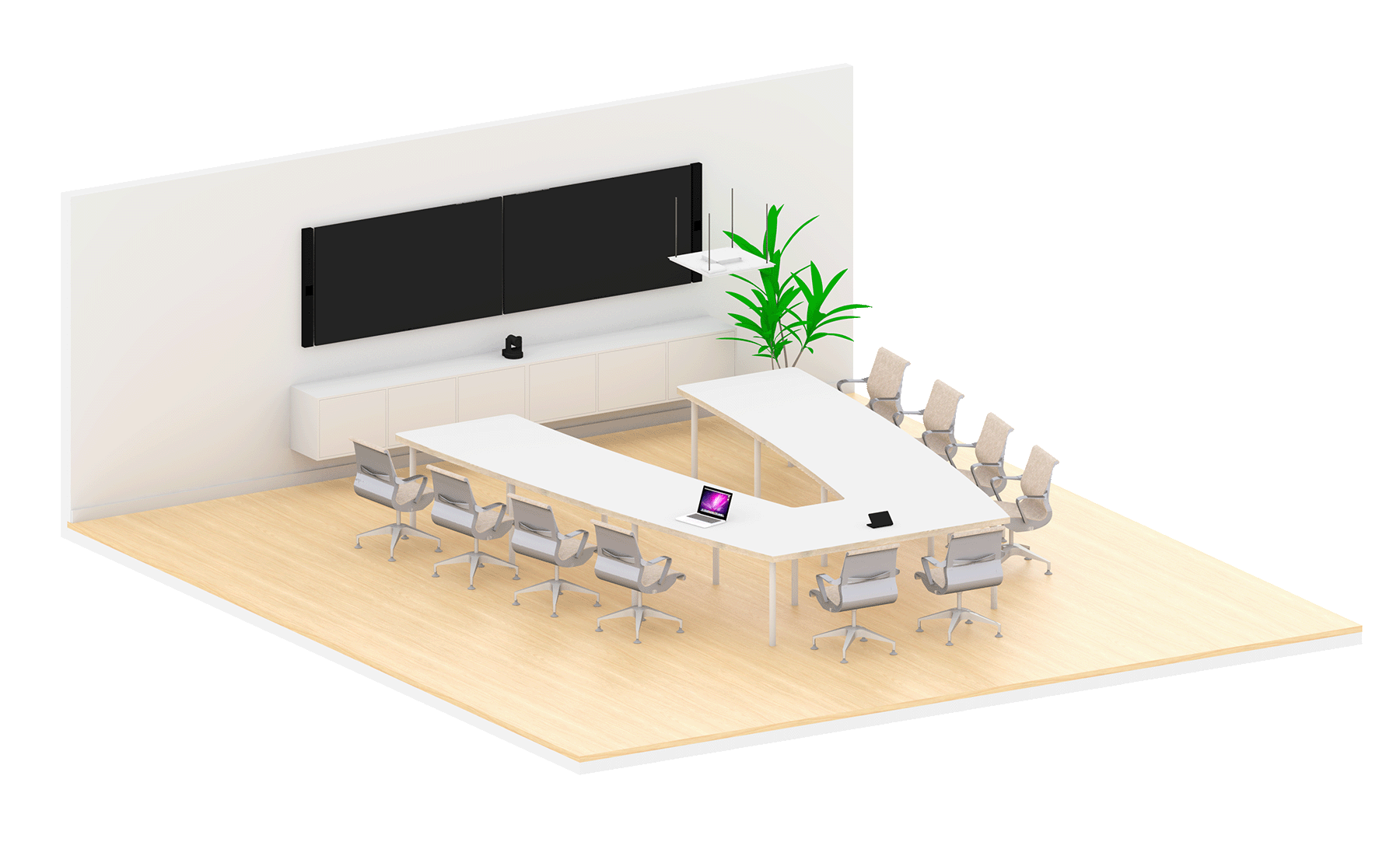 Hand und iPad im Video-Call