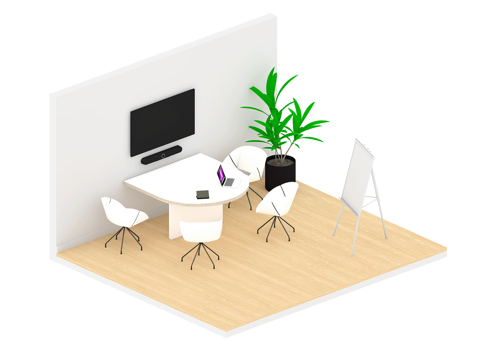 Frau mit Presenter hält einen Vortrag