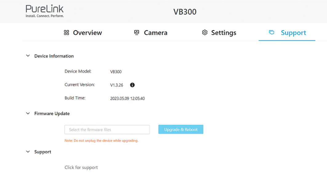 Purelink Vuelogic VB300 Web-UI