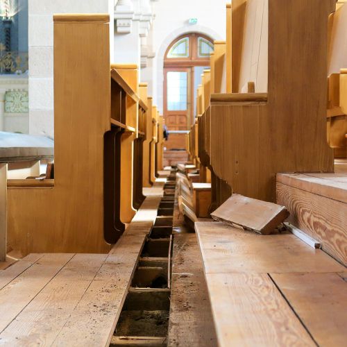 Arbeiten an der Synagoge für die Tontschnik